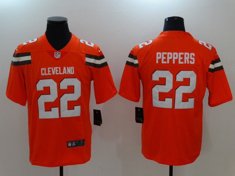 Men Cleveland Browns 22 Peppers Orange Nike Vapor Untouchable Limited NFL Jerseys